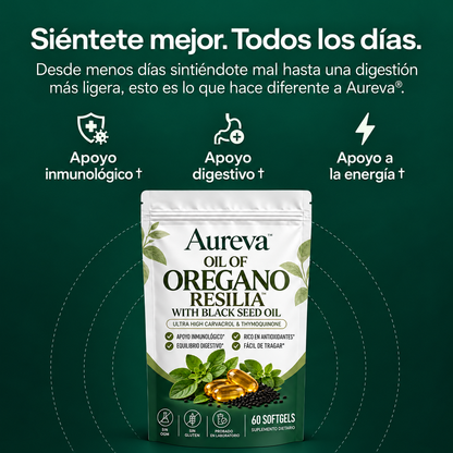 Aureva Oil Of Oregano Resilia - 60 Cápsulas